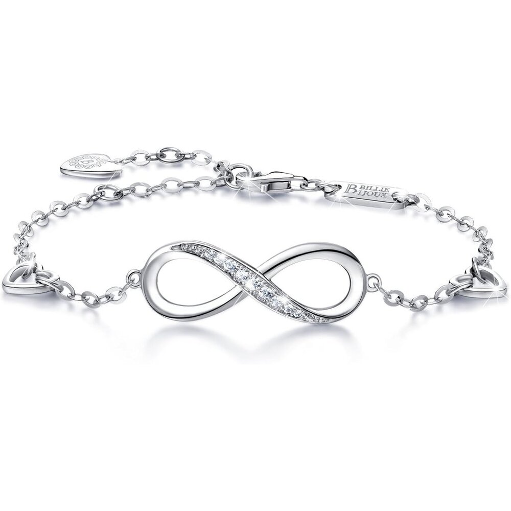 Women's Silver Infinity Charm Adjustable Bracelet… - image 1